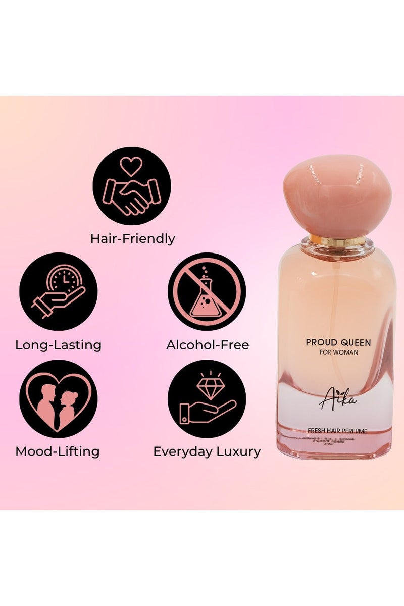 ايكا عطر أيكا براود كوين ٥٠ مل للنساء، عطر يدوم طويلاً للجسم والشعر، عطر خالٍ من الكحول للنساء بمزيج أنثوي من الخوخ والورد والمسك - Image 5